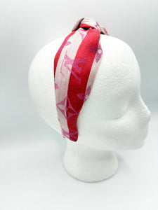 The Kate Knotted Headband - Red and Pink