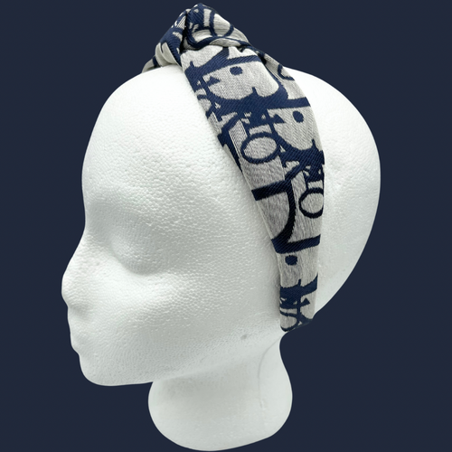 The Kate Knotted Headband - Navy Trotter