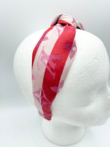 The Kate Knotted Headband - Red and Pink