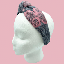 Load image into Gallery viewer, The Kate Knotted Headband - Pink and Gray