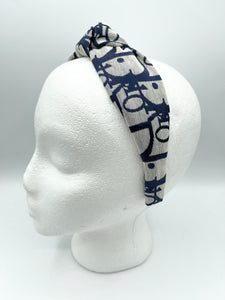 The Kate Knotted Headband - Navy Trotter