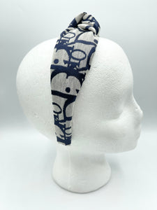 The Kate Knotted Headband - Navy Trotter