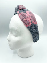 Load image into Gallery viewer, The Kate Knotted Headband - Pink and Gray