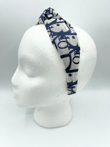 The Kate Knotted Headband - Navy Trotter