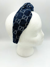 Load image into Gallery viewer, The Kate Knotted Headband - Navy Chenille