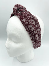 Load image into Gallery viewer, The Kate Knotted Headband - Maroon Trotter